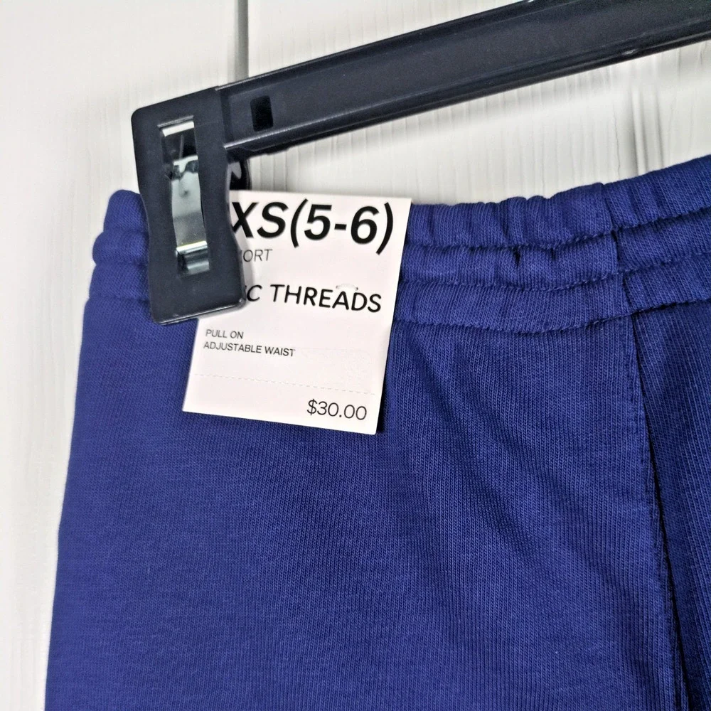Epic Threads Boys Knit Shorts Size XS 5-6 Navy Blue Pull On Adjustable Waist NWT
